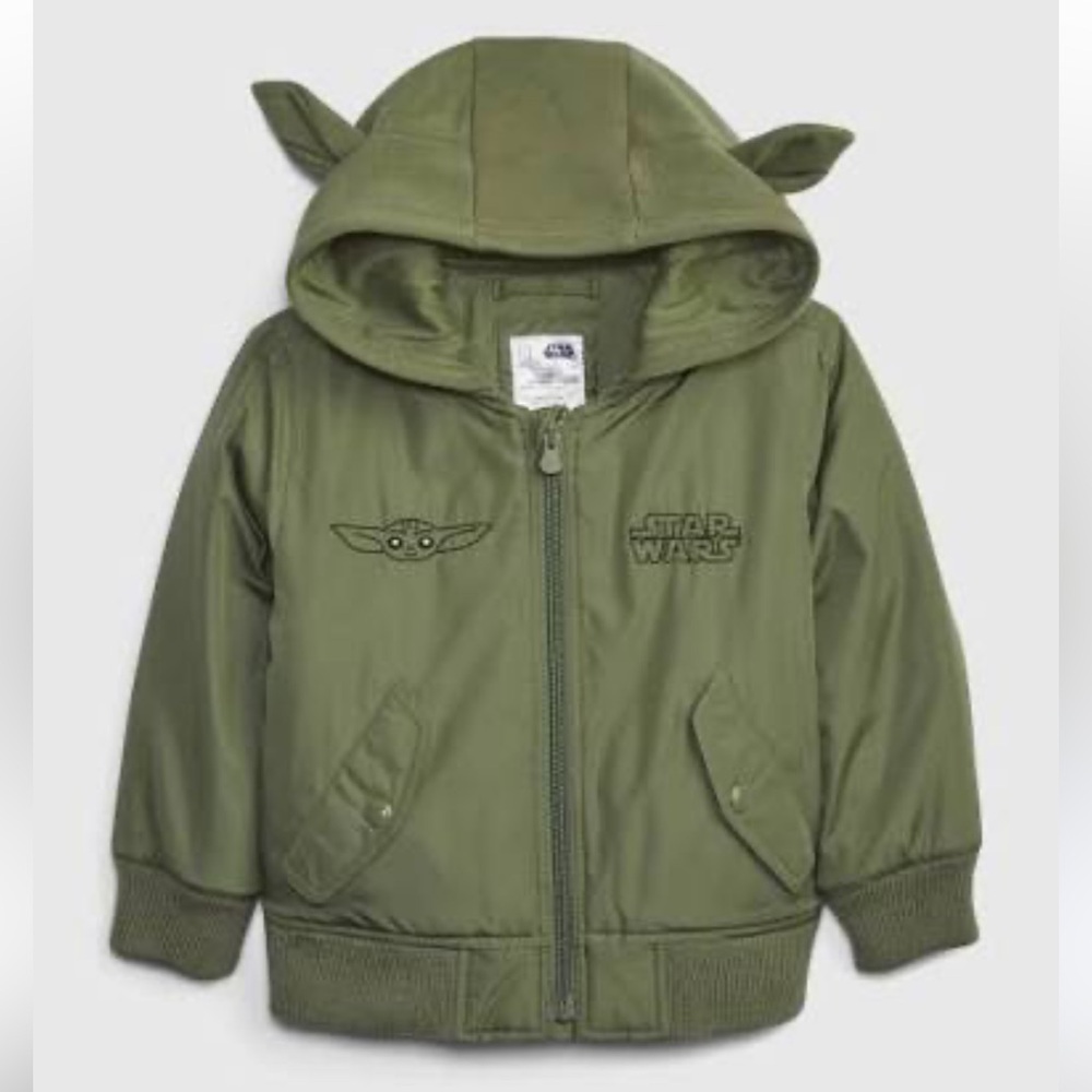 euc gap kids Star Wars grogu bomber jacket